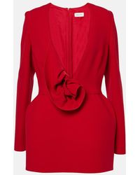 Magda Butrym - Floral-Applique Wool-Blend Minidress - Lyst