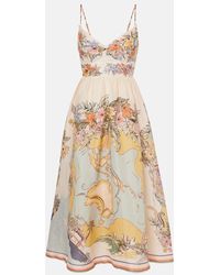 Zimmermann - Abito Midi Tallow - Lyst