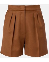 Max Mara - Ozieri High-Rise Virgin Wool Shorts - Lyst