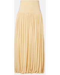 TOTEME - Gathered Jersey Midi Skirt - Lyst