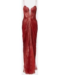Maria Lucia Hohan - Cecilia Draped Silk Muslin Bustier Gown - Lyst