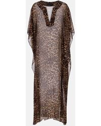 Nili Lotan - Erica Leopard-Print Semi-Sheer Silk Kaftan - Lyst