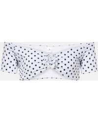 Bananhot - Stefani Polka-Dot Off-Shoulder Crop Top - Lyst