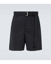Sacai - Chalk Stripe Wool-blend Shorts - Lyst