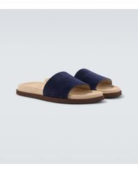 Brunello Cucinelli - Suede Slides - Lyst