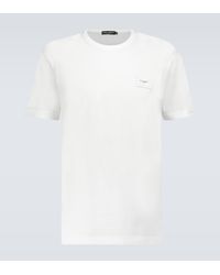 Dolce & Gabbana - Cotton T-shirt With Logo Plaque - Lyst