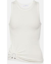 Rabanne - Ring-Detail Cotton-Blend Jersey Tank Top - Lyst