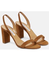 Aquazzura - So Nude Block Suede Sandals - Lyst