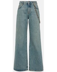 Loewe - Baggy Mid-rise Chain Jeans - Lyst
