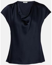 Vince - Draped Silk Satin Top - Lyst