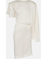 Stella McCartney - Asymmetric Crepe Satin Midi Dress - Lyst