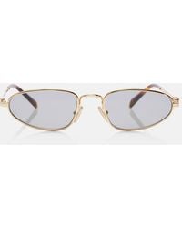 Miu Miu - Logo Oval Sunglasses - Lyst