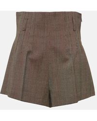 Prada - High-Rise Shorts aus Wolle - Lyst