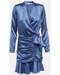 Veronica Beard - Agatha Silk-Blend Satin Wrap Dress - Lyst