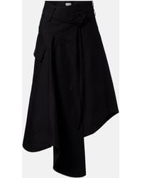 Bottega Veneta - Asymmetric Cotton Midi Skirt - Lyst
