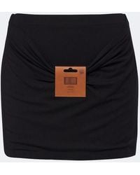 Jean Paul Gaultier - Leather-Trimmed Jersey Miniskirt - Lyst