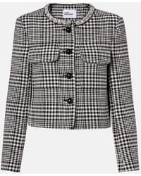 Self-Portrait - Giacca Cropped Pied-De-Poule Con Cristalli - Lyst