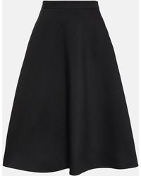 Valentino - Falda midi de Crepe Couture de tiro alto - Lyst