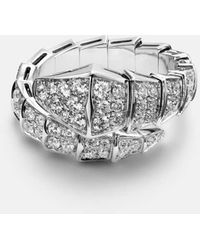 BVLGARI - Anillo Serpenti Viper De Oro Blanco De 18 Ct Con Diamantes - Lyst
