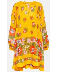 ALÉMAIS - Vestido corto floral con mangas abullonadas - Lyst