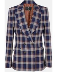 Etro - Maxi Check Tweed Jacket - Lyst