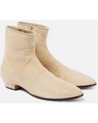 The Row - Awar 25 Suede Ankle Boots - Lyst