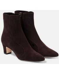 Manolo Blahnik - Ankle Boots Myconia 50 Aus Veloursleder - Lyst