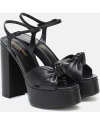 Saint Laurent - 145mm Leather Platform Sandals - Lyst