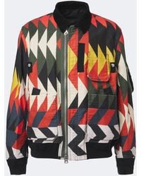 Sacai - X A.P.C. Padded Printed Cotton Blouson Jacket - Lyst