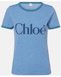 Chloé - Logo Cotton-Blend Jersey T-Shirt - Lyst