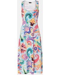 Etro - Paisley Silk-Blend Midi Dress - Lyst