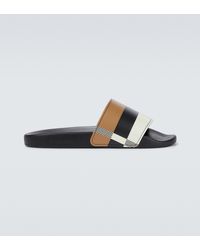 Burberry Furley Checked Slides - Black
