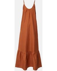 Adriana Degreas - Linen-Blend Maxi Dress - Lyst