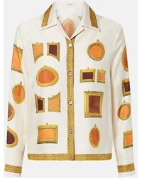 Versace - Bedruckte Bluse Aus Seiden-Twill - Lyst