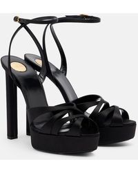Saint Laurent - Chandelle Crepe Satin Sandals - Lyst