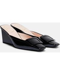 Roger Vivier - Belle Vivier 60 Leather Wedge Mules - Lyst