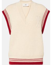 Ami Paris - Ami De Cour Ribbed-knit Virgin Wool Vest - Lyst