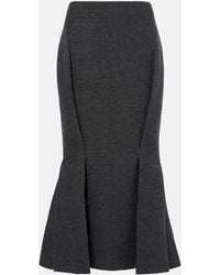 Prada - Charcoal Wool Skirt - Lyst