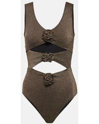 Alexandra Miro - Beth Floral-Applique Swimsuit - Lyst