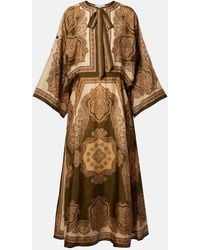 Zimmermann - Mahon Paisley Silk Midi Dress - Lyst