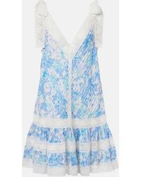 Zimmermann - Solstice Lantern Floral Cotton Minidress - Lyst