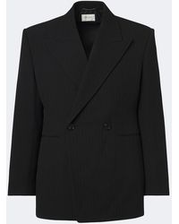 Saint Laurent - Chalk Stripe Wool-Blend Grain De Poudre Blazer - Lyst