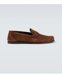 Saint Laurent - Laurent Suede Penny Loafers - Lyst