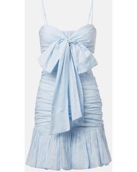 Zimmermann - Rhiannon Bow-Detail Cotton Minidress - Lyst