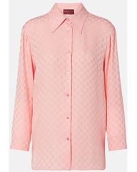 Gucci - Gg Silk Jacquard Shirt - Lyst