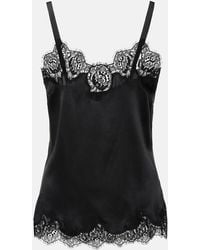 Dolce & Gabbana - Top Lencero Negro Top - Lyst