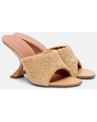 AMINA MUADDI - Taylor 90 Raffia-Effect Mules - Lyst