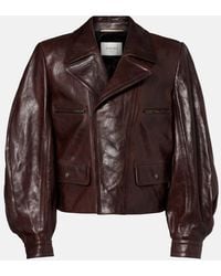 Saint Laurent - Leather Biker Jacket - Lyst