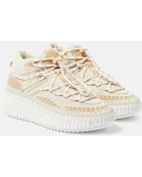 Chloé - Nama Shearling-lined High-top Sneakers - Lyst