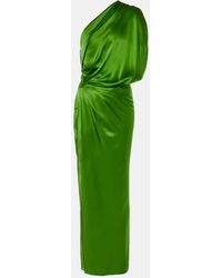 The Sei - Draped One-Shoulder Silk Maxi Dress - Lyst